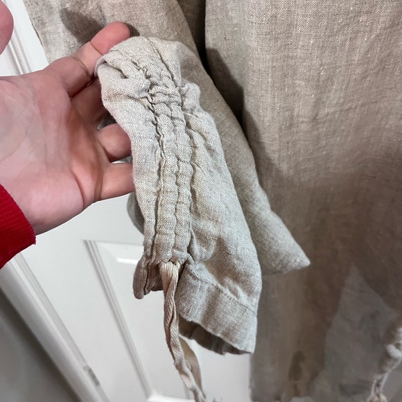 Chicos Womens 3 US 16 Casual Linen Pants adjustable cinch tie pull on pockets - Picture 7 of 7